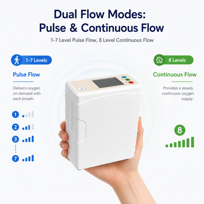 1-8L Portable Pulse Dose & Continuous Flow Oxygen Concentrator —— CHO-06