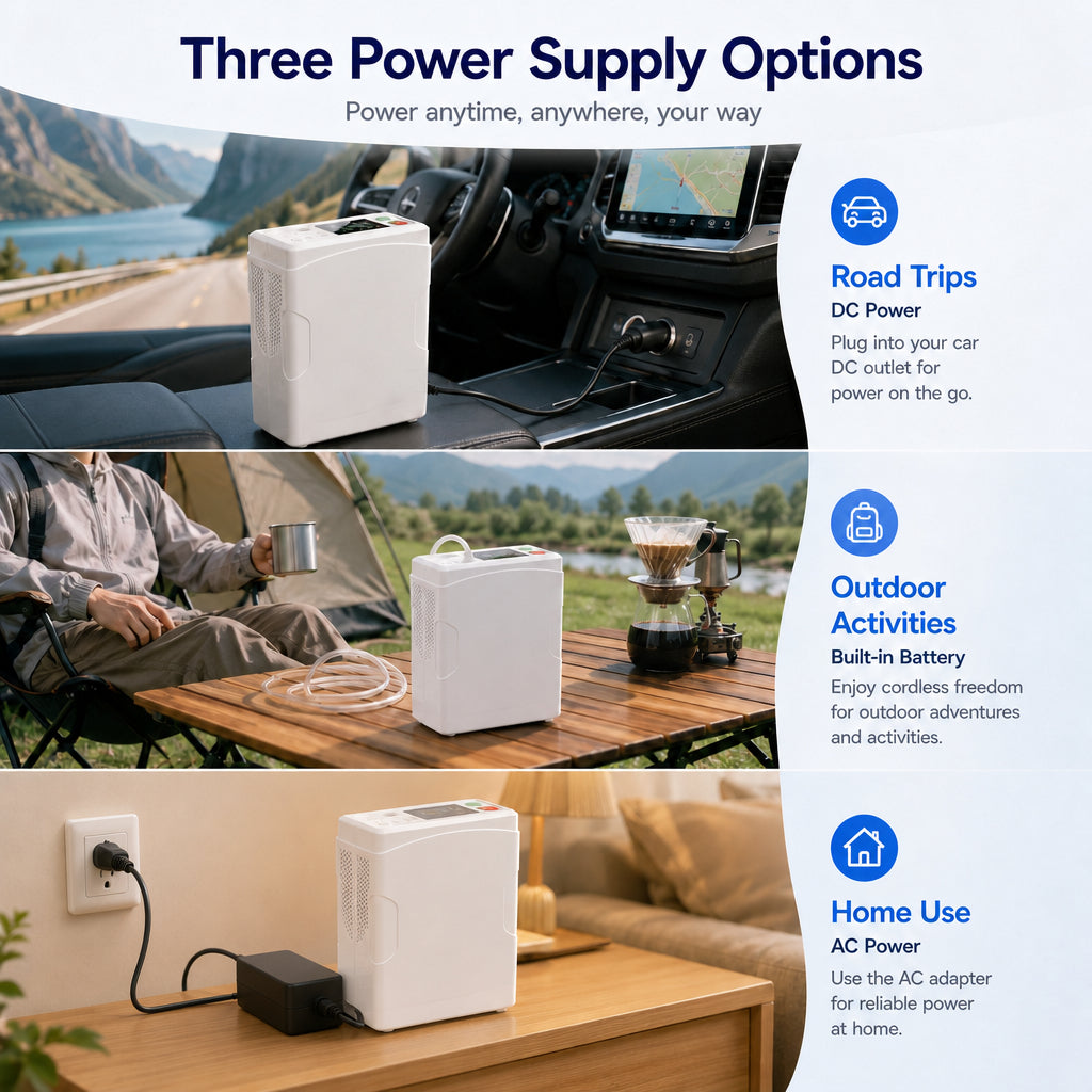 1-8L Portable Pulse Dose & Continuous Flow Oxygen Concentrator —— CHO-06