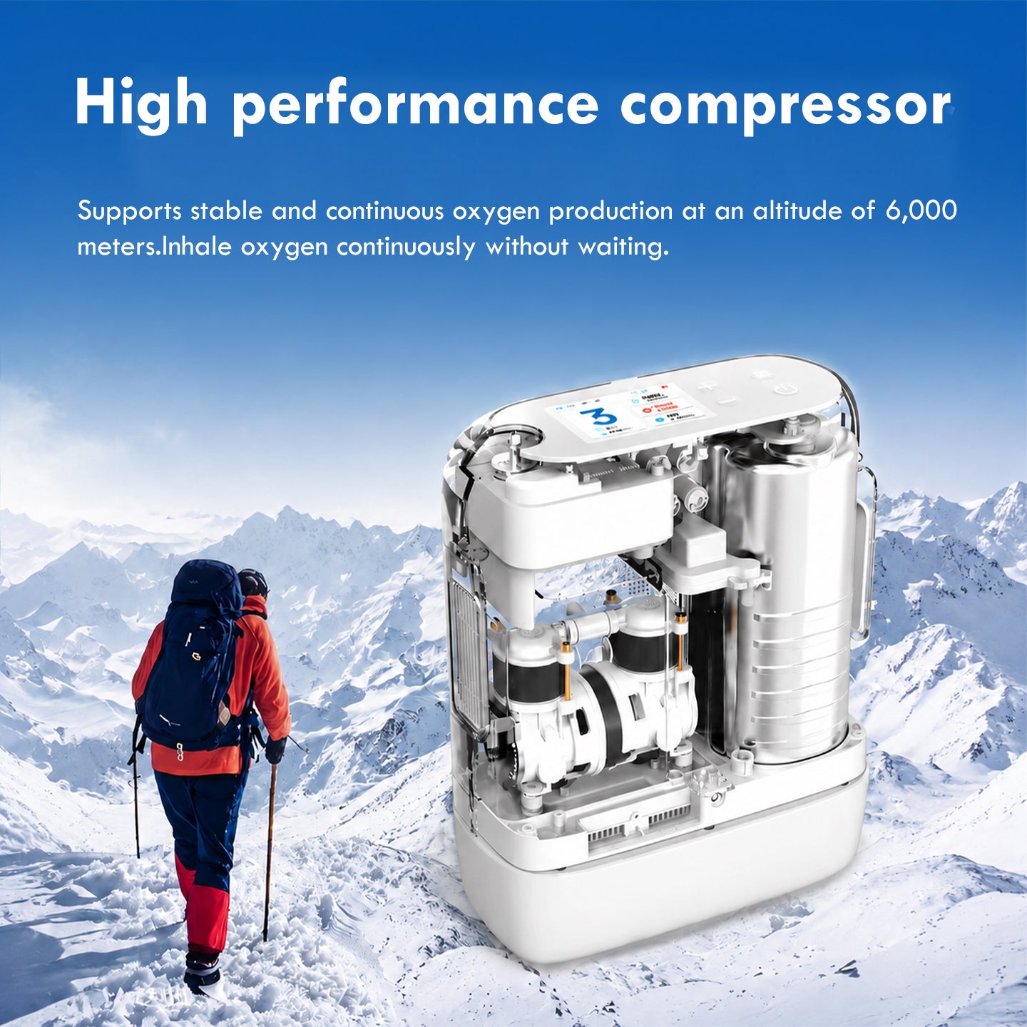 1-8L Pulse Dose & Continuous Flow Oxygen Concentrator - CHO-08